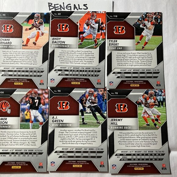 PRISTINE 2016 PANINI PRIZM NFL CINCINNATI  BENGALS SIX (6) SELECT TEAM MEMBERS - Picture 2 of 14